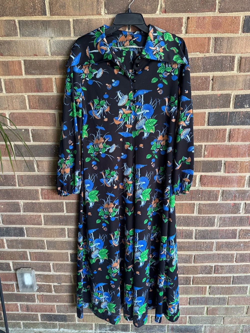 Black Mushroom Print Dress